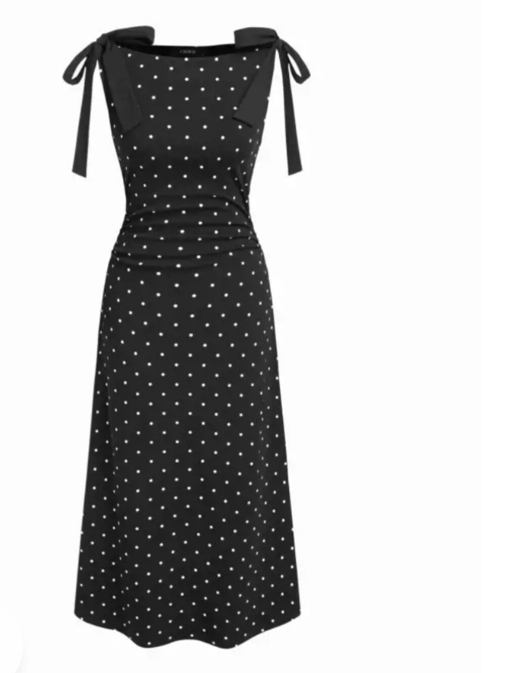 Cider Black Polka Dot Bowknot Midi Dress - Classic Women's Dress